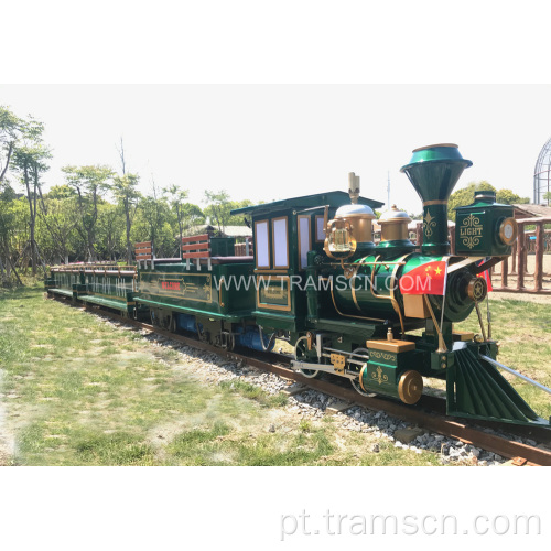 Locomotiva de vapor do parque infantil mais novo